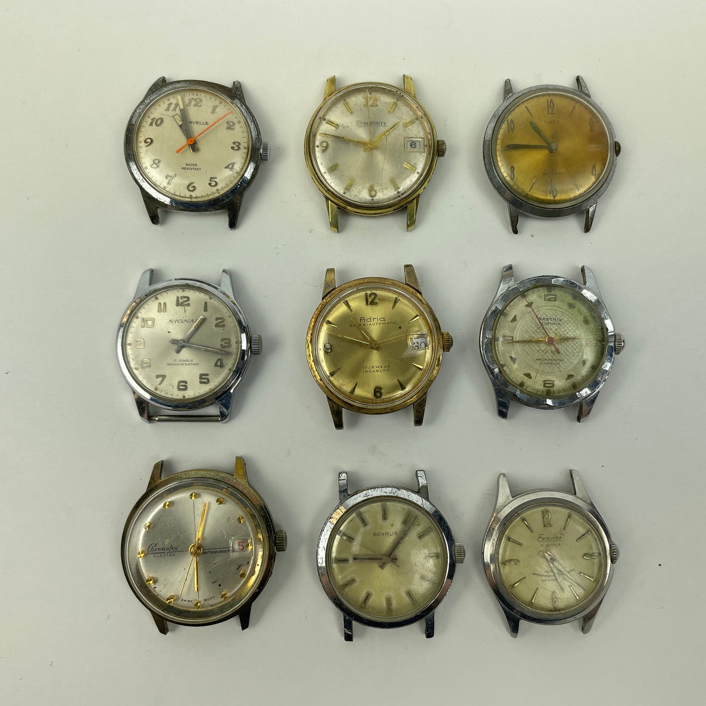 Lot 91- Swiss Assortment of Nine Vintage Mechanical Wristwatches