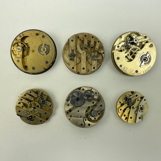 Lot 93- Swiss Assortment of Six Vintage Pocket Watch Movements