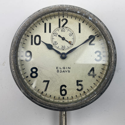 Lot 103- Elgin Large 8-Day Car Clock w/ Stem, Crown & Case