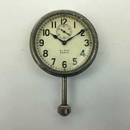 Lot 103- Elgin Large 8-Day Car Clock w/ Stem, Crown & Case