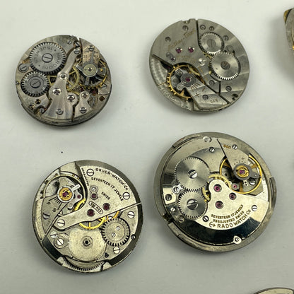 Lot 26- Swiss Assortment of 12 Vintage Wristwatch Movements