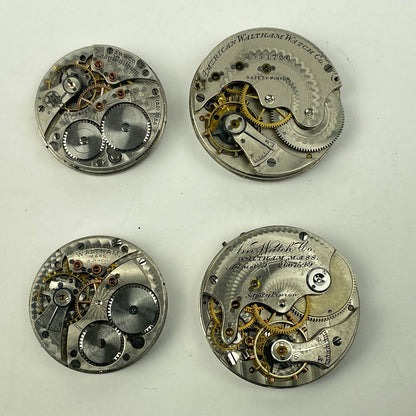 Lot 104- Waltham O Size & 6 Size Nickel Hunting Watch Movements