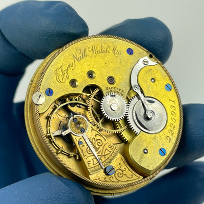 Lot 116- Elgin 16 Size “CONVERTIBLE” Gilt 15 Jewel Pocket Watch Movement