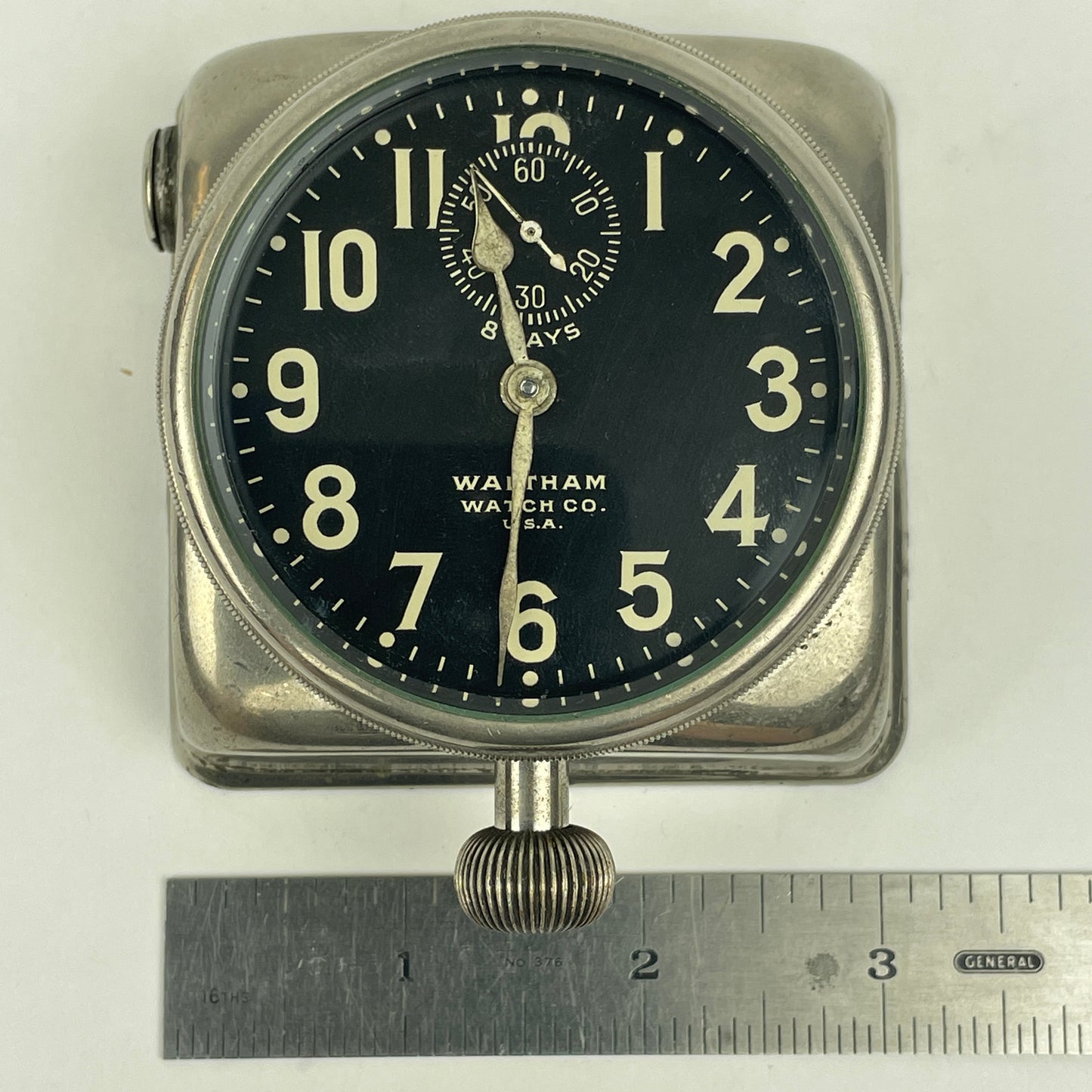 Lot 6 - Waltham Watch Co. 8-Day Car Clock