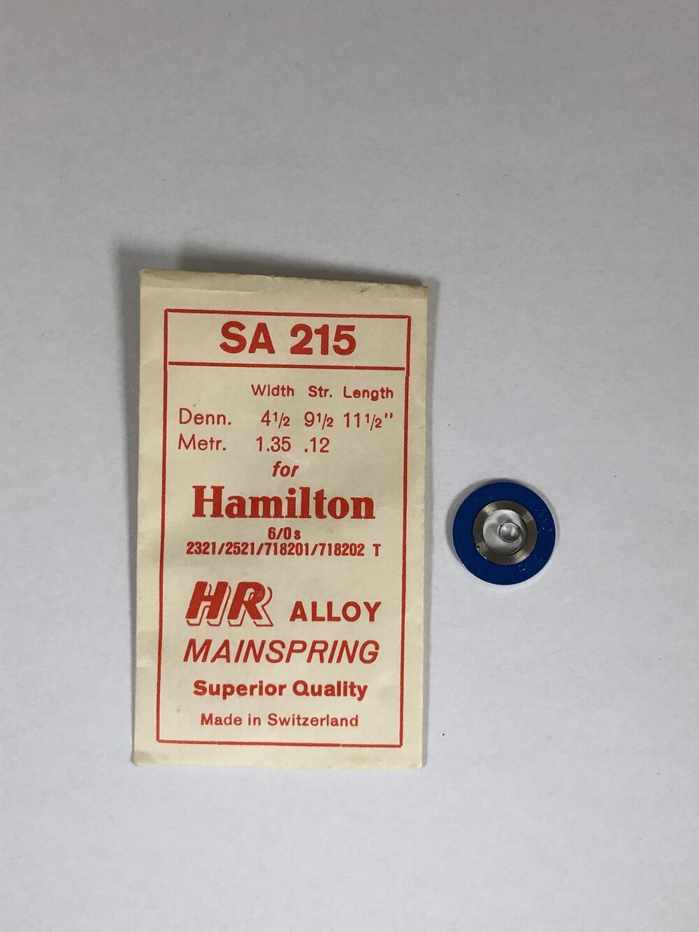 Hamilton 6/0 Size HR Alloy Wristwatch Mainspring #2321/2521