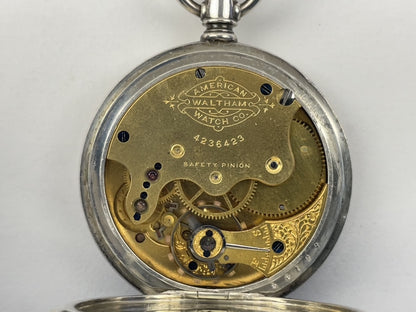 Apr Lot 67- Waltham “O” Size Coin Silver Hunting Pocket Watch