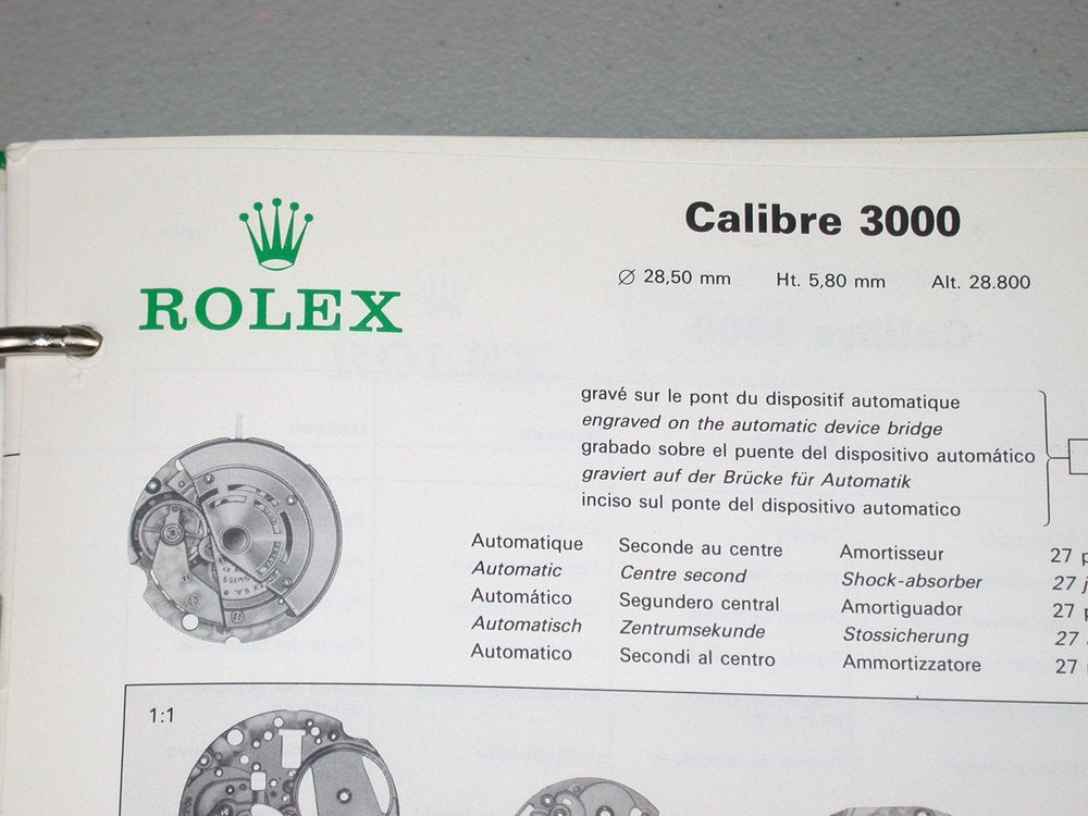 Rolex Movement and Spare Parts Catalogue Volume R7 watchpartsrus