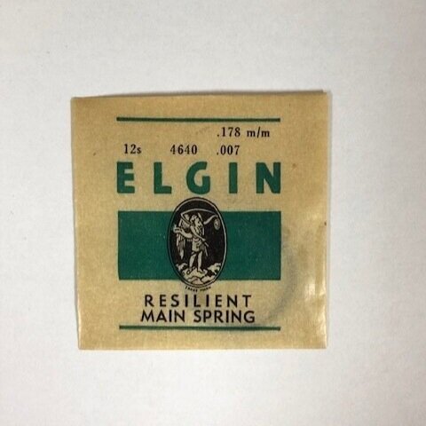 Elgin 12 Size Blued Pocket Watch Mainspring #4640
