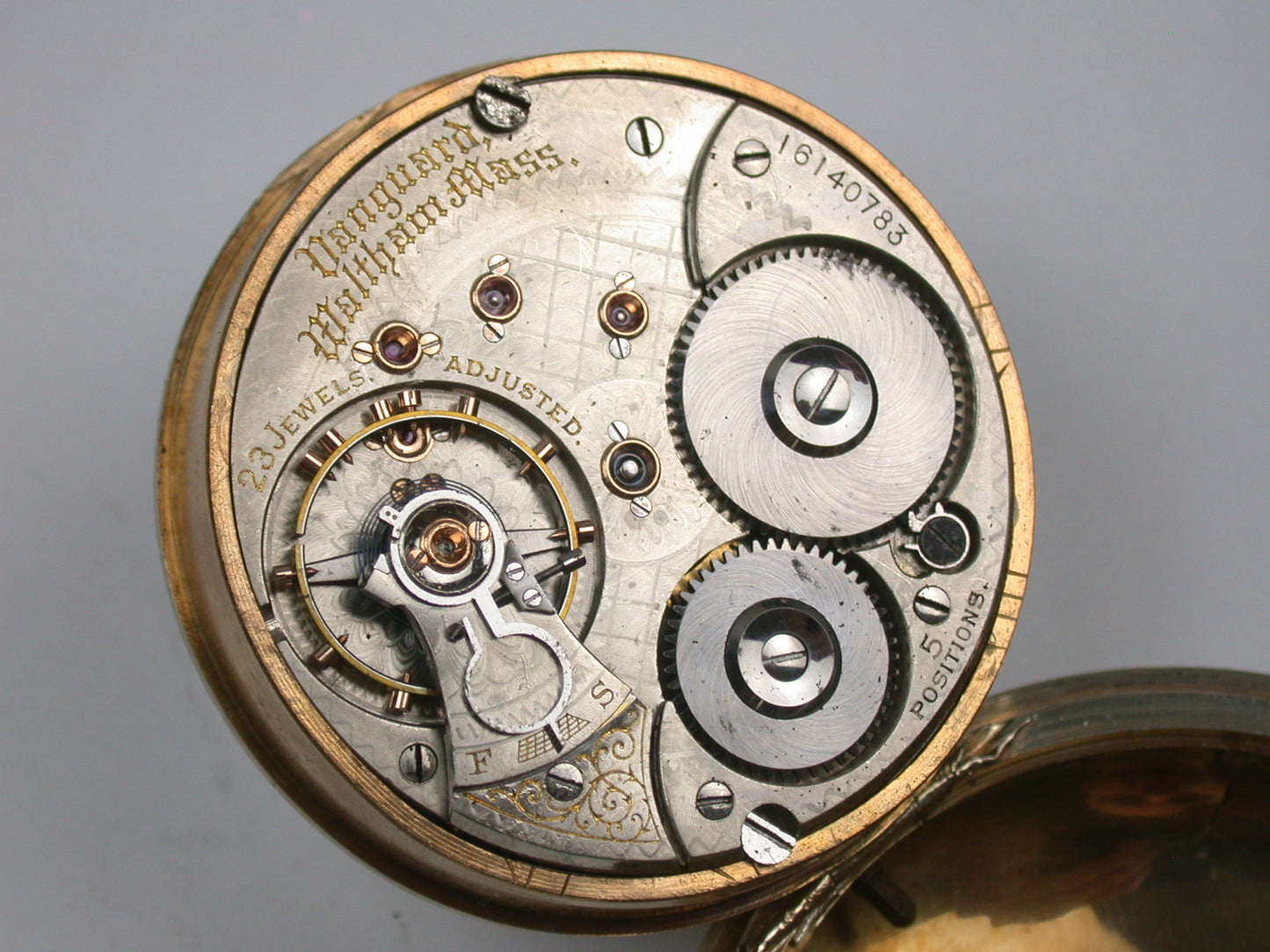 Waltham 18 Size Model 1892 Open Face 23 Jewel Vanguard with 24 Hour Canadian Railroad Dial