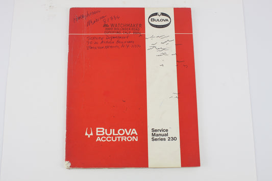 Lot 99- Bulova Accutron Series 230 Service Manual