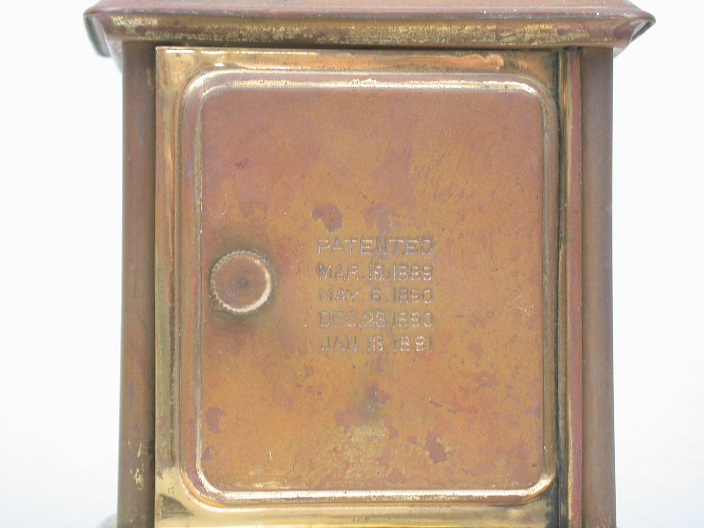 Lot 9- Waterbury 30-Hour Time & Strike, Brass & Glass Carriage Clock