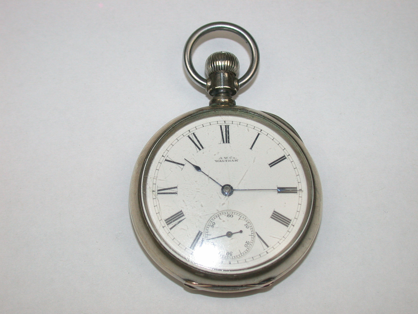 Lot 15- Waltham 14 Size Coin Silver Open Face Pocket Watch
