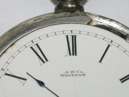 Lot 15- Waltham 14 Size Coin Silver Open Face Pocket Watch