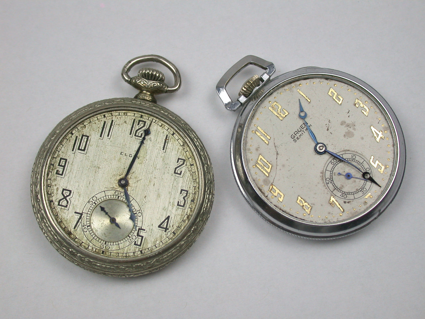 Lot 17- Elgin & Gruen “SEMI-THIN” 12 Size & 17 Ligne Pocket Watches
