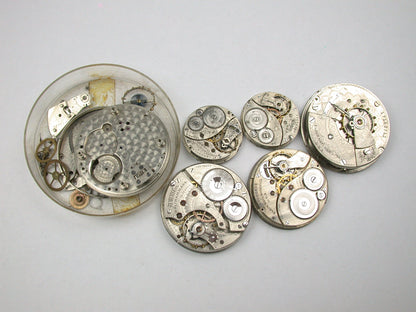 Lot 22- Elgin, Hamilton & Waltham 12, 16 & 18 Size Pocket Watch Movements