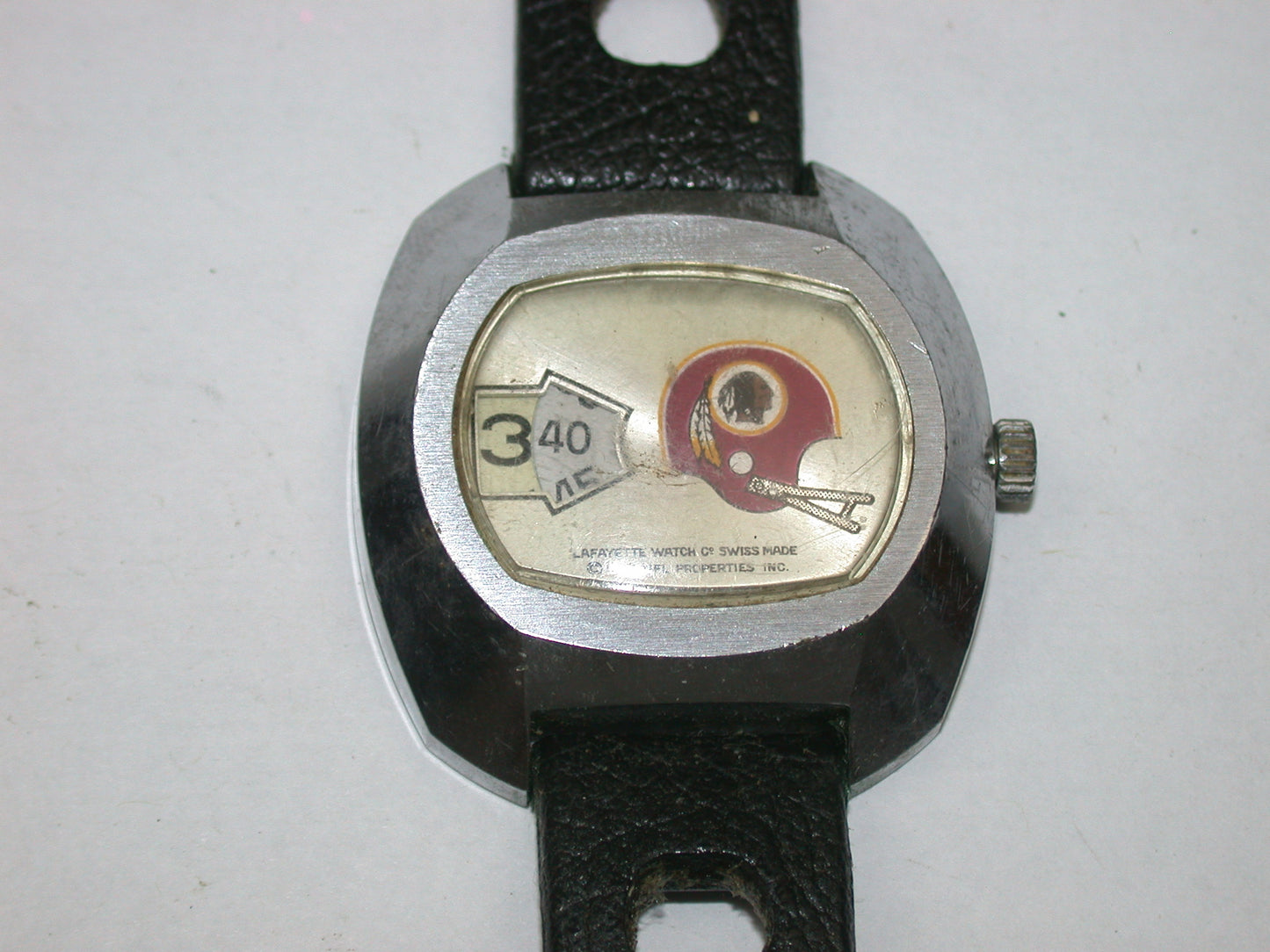 Lot 34- Early Digital Mechanical Swiss Made Washington Redskin Wristwatch