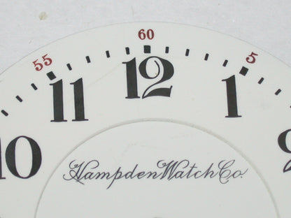 Lot 49- Hampden 18 Size Double Sunk Enamel Pocket Watch Railroad Dial