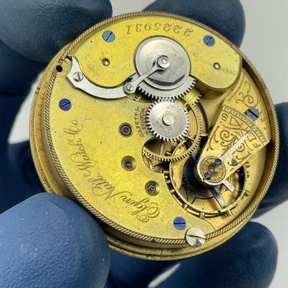 Lot 116- Elgin 16 Size “CONVERTIBLE” Gilt 15 Jewel Pocket Watch Movement